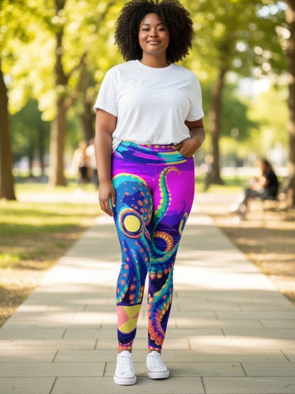 Neon Octopus Yoga Leggings
